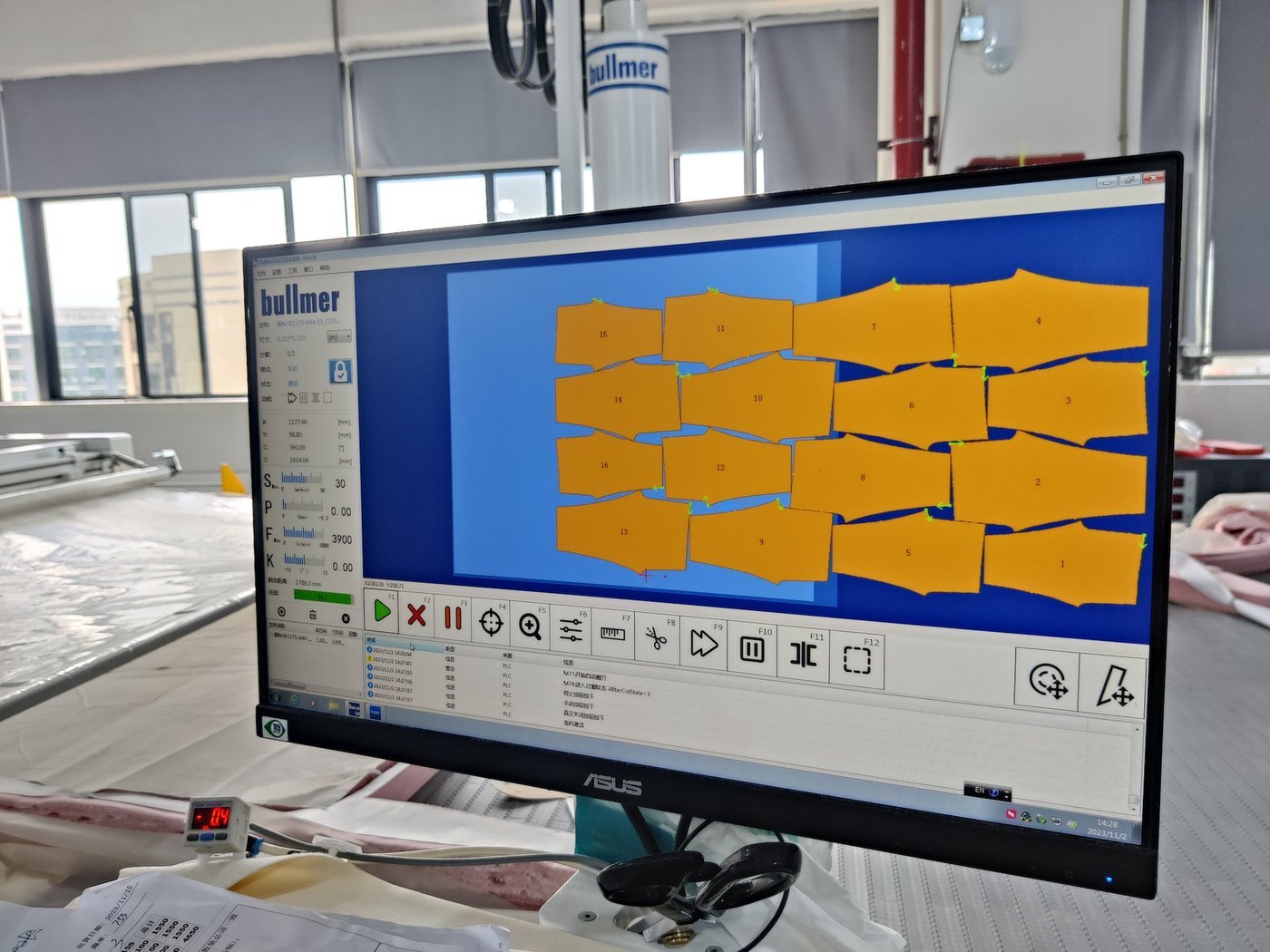 A production monitoring display on a factory floor