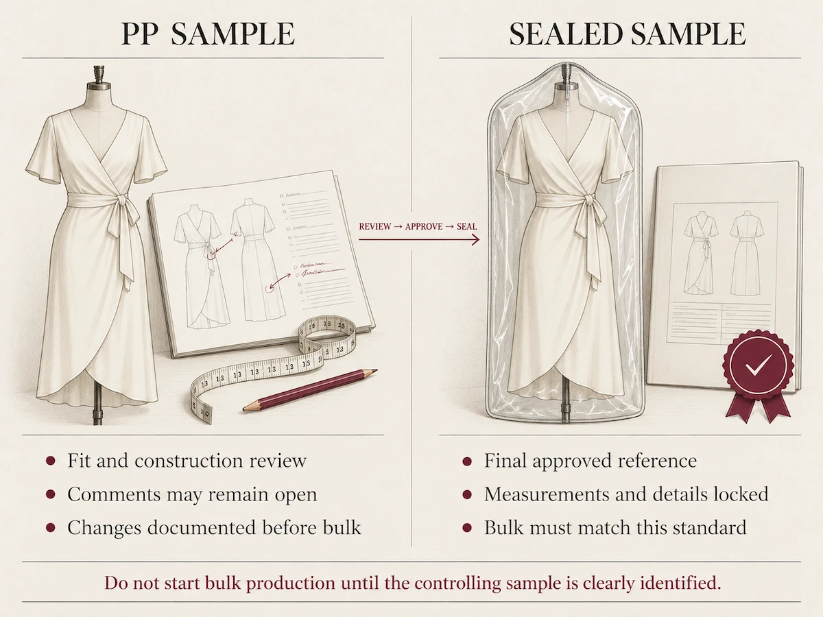 Pre-production sample versus sealed sample Pre-production sample versus sealed sample