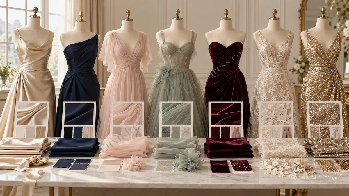 Best Fabrics for Evening Dresses: garments, fabrics or components compared