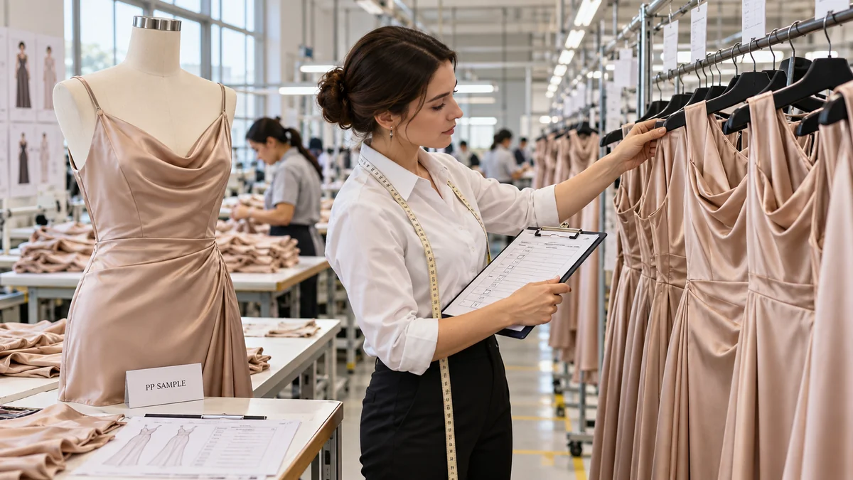 Quality control specialist comparing an approved PP sample against bulk production Quality control specialist comparing an approved PP sample against bulk production