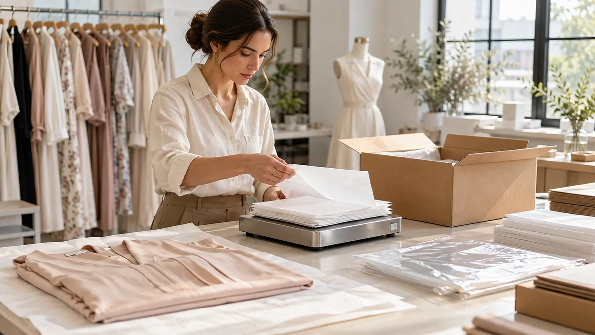 Apparel packaging material and weight data collection Apparel packaging material and weight data collection
