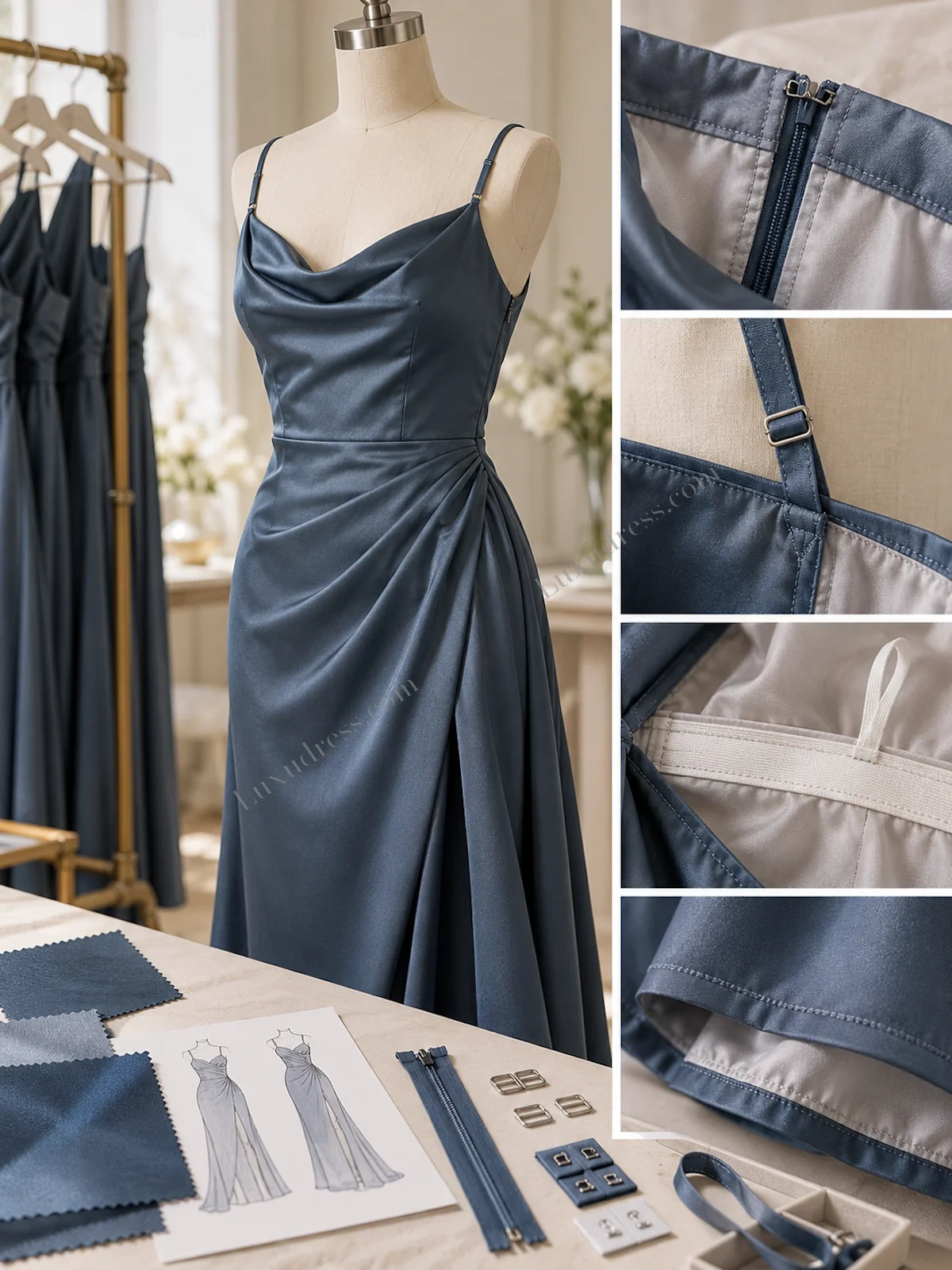 How Dress Rental Businesses Source Occasionwear: close construction detail