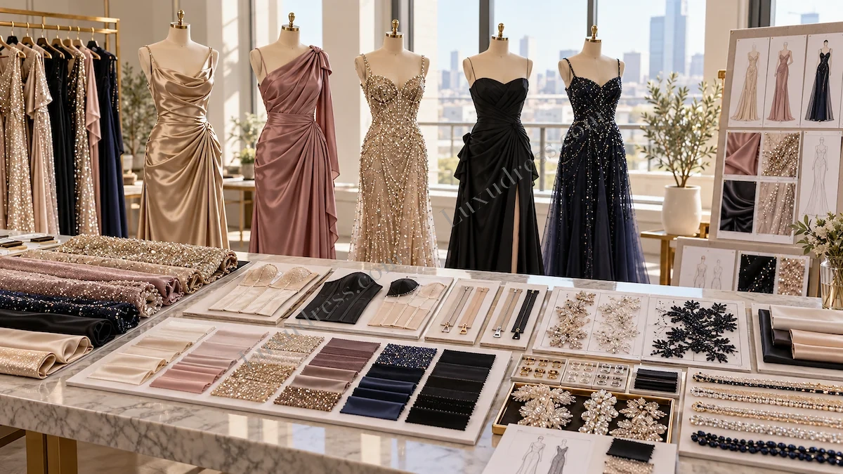 How to Choose an Evening Dress Manufacturer: garments, fabrics or components compared