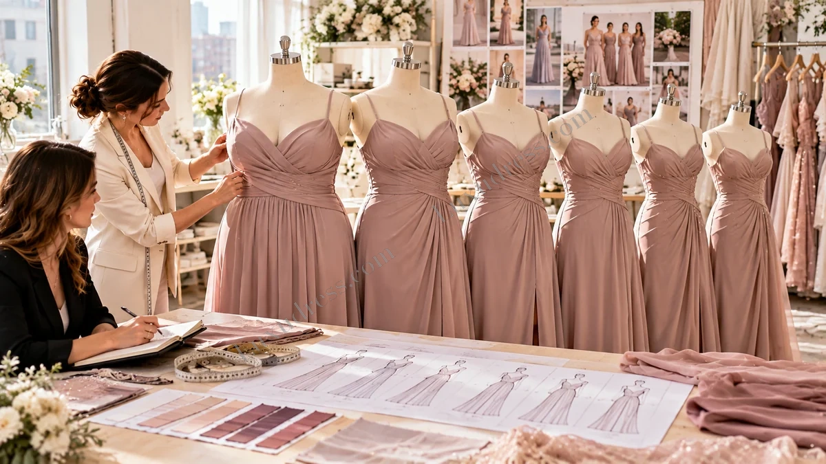 How to Grade Bridesmaid Dresses Across a Full Size Range: close construction detail