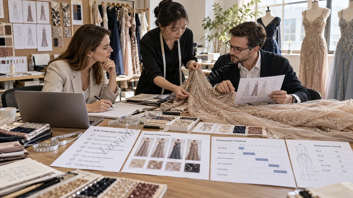 How to Source Evening Dresses from China: buyer, technician or QC review How to Source Evening Dresses from China: buyer, technician or QC review