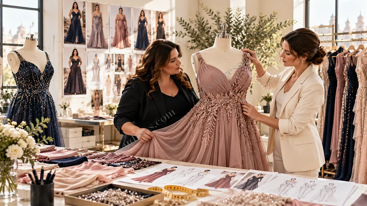 Plus Size Evening Dress Manufacturing Guide: buyer, technician or QC review