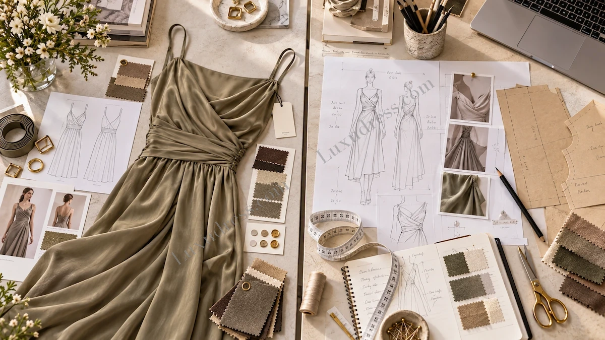 Private Label vs OEM Clothing Development Comparison Womenswear design workspace comparing proven private label construction with custom OEM product development