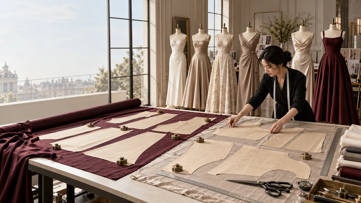 Six dress silhouettes compared for fabric consumption and the cost it drives