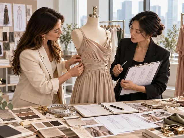 Fashion design collaboration in a womenswear studio for starting a private label brand