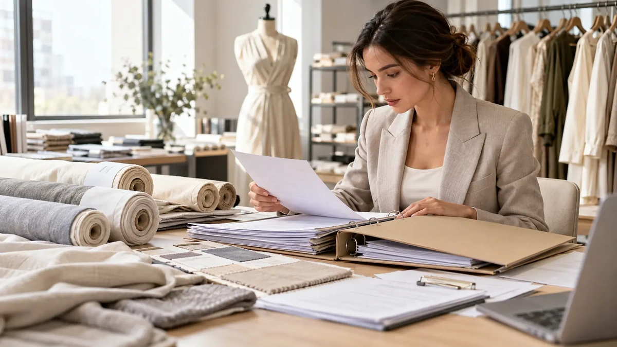 Certified material transaction record for apparel order