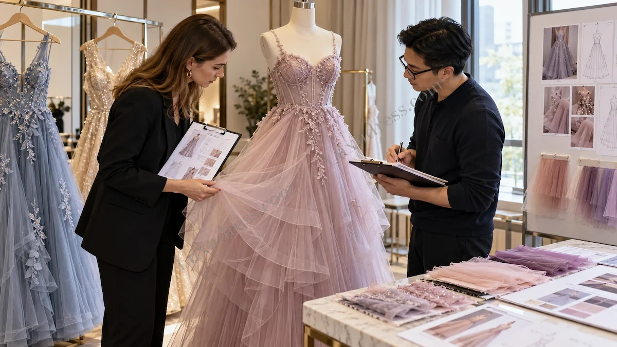 How Tulle Changes Prom and Gala Dress Construction: buyer, technician or QC review