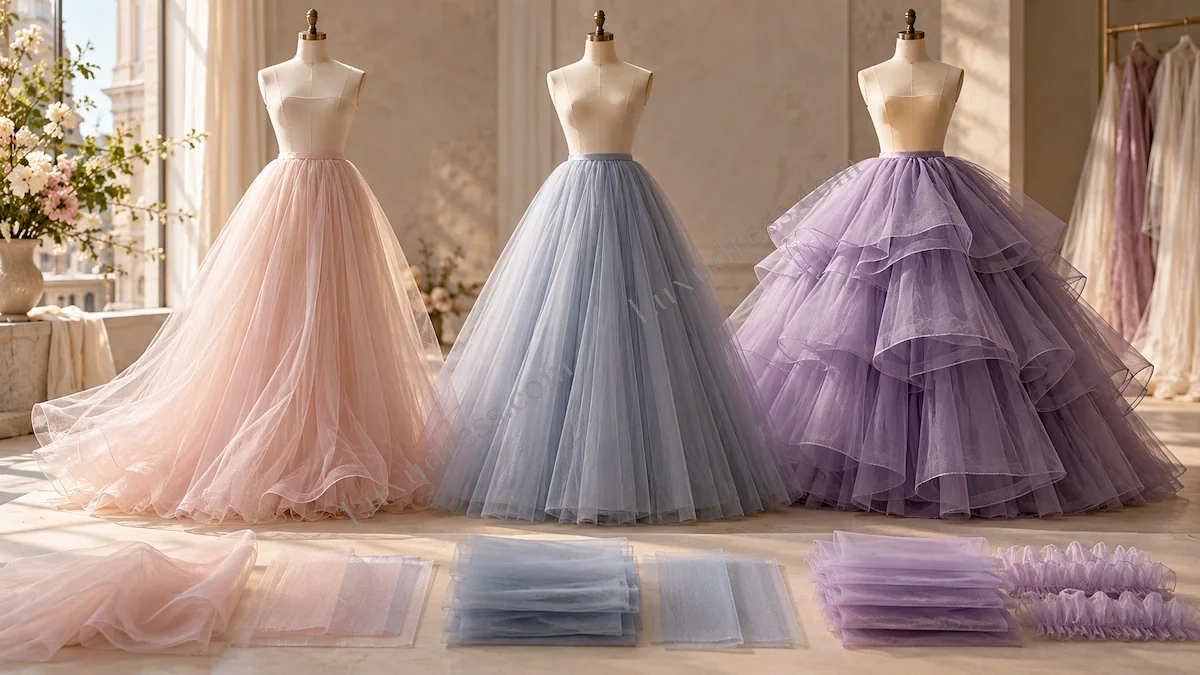 How Tulle Changes Prom and Gala Dress Construction: garments, fabrics or components compared