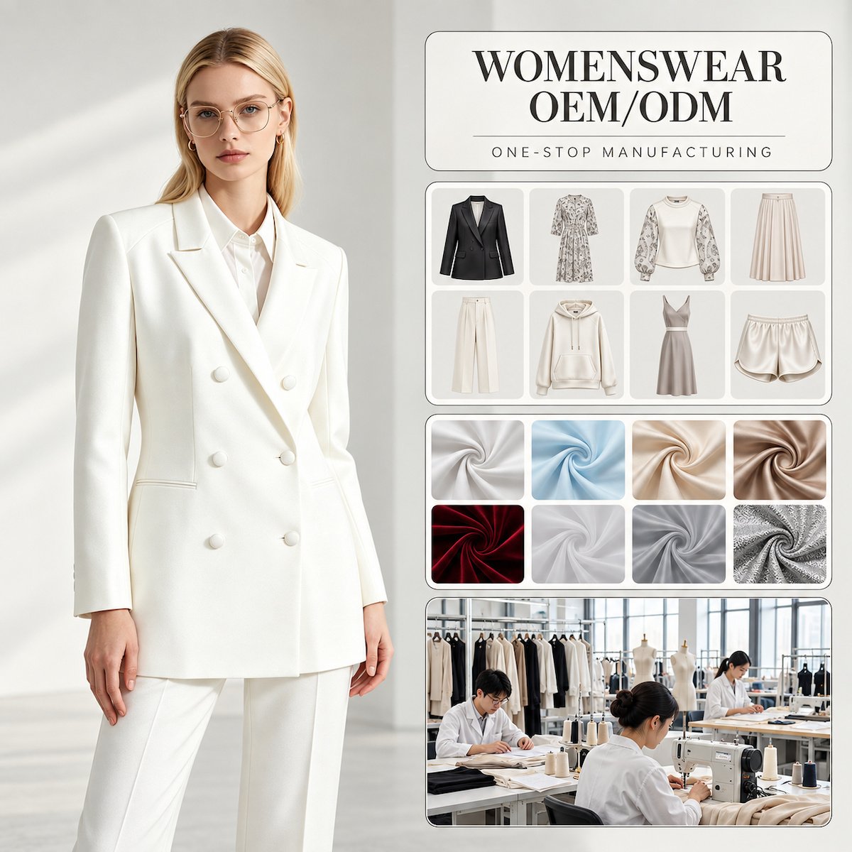Women's Satin Blazer OEM/ODM Manufacturing Wholesale satin double breasted blazer with OEM and ODM manufacturing capabilities