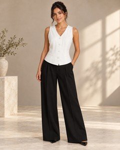 Wholesale women lace back sleeveless vest front view