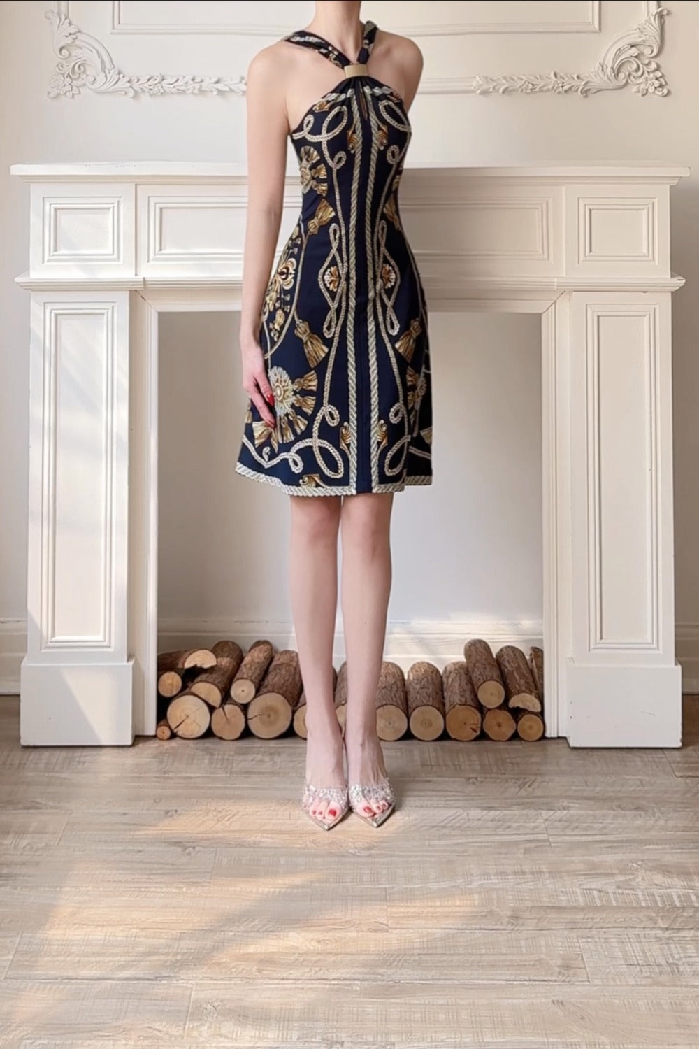 Gilded Compass: Baroque Symmetry on an Artful Print