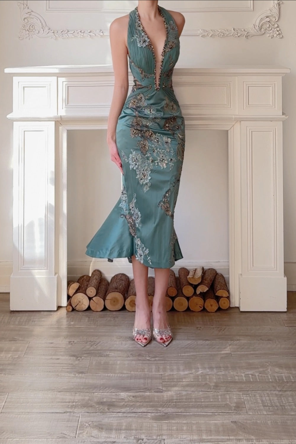 Indigo Splendor: Hollywood Meets the Orient in Beaded Silk