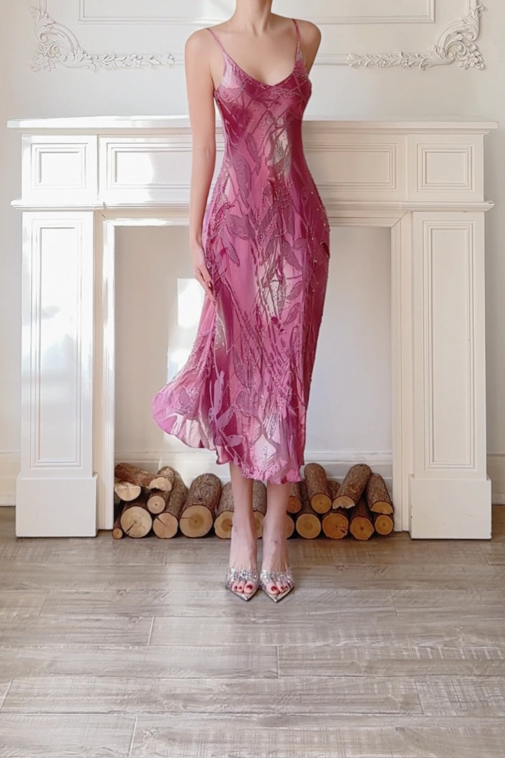 Rose Petal Waltz: Pink Petals Dancing on Silk