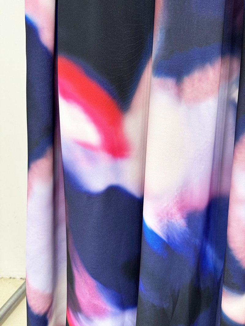 Abstract Print Satin Ball Gown H6660