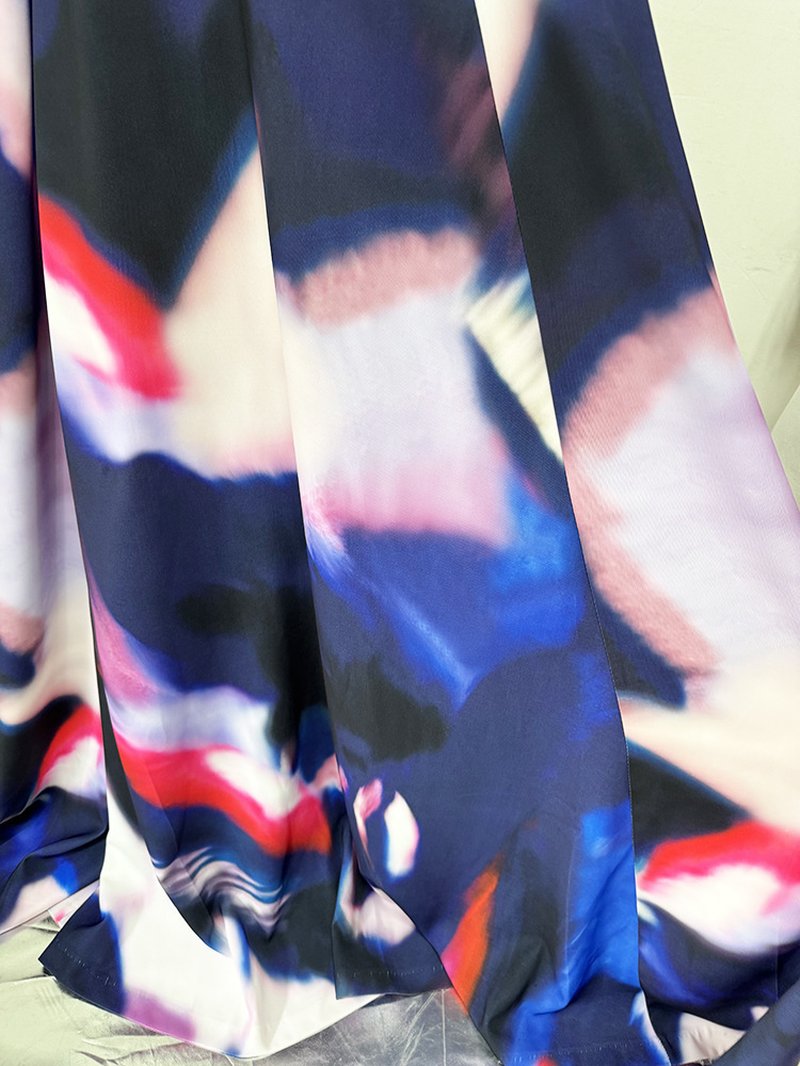 Abstract Print Satin Ball Gown H6660