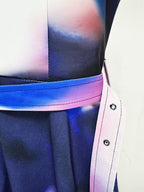 Abstract Print Satin Ball Gown H6660