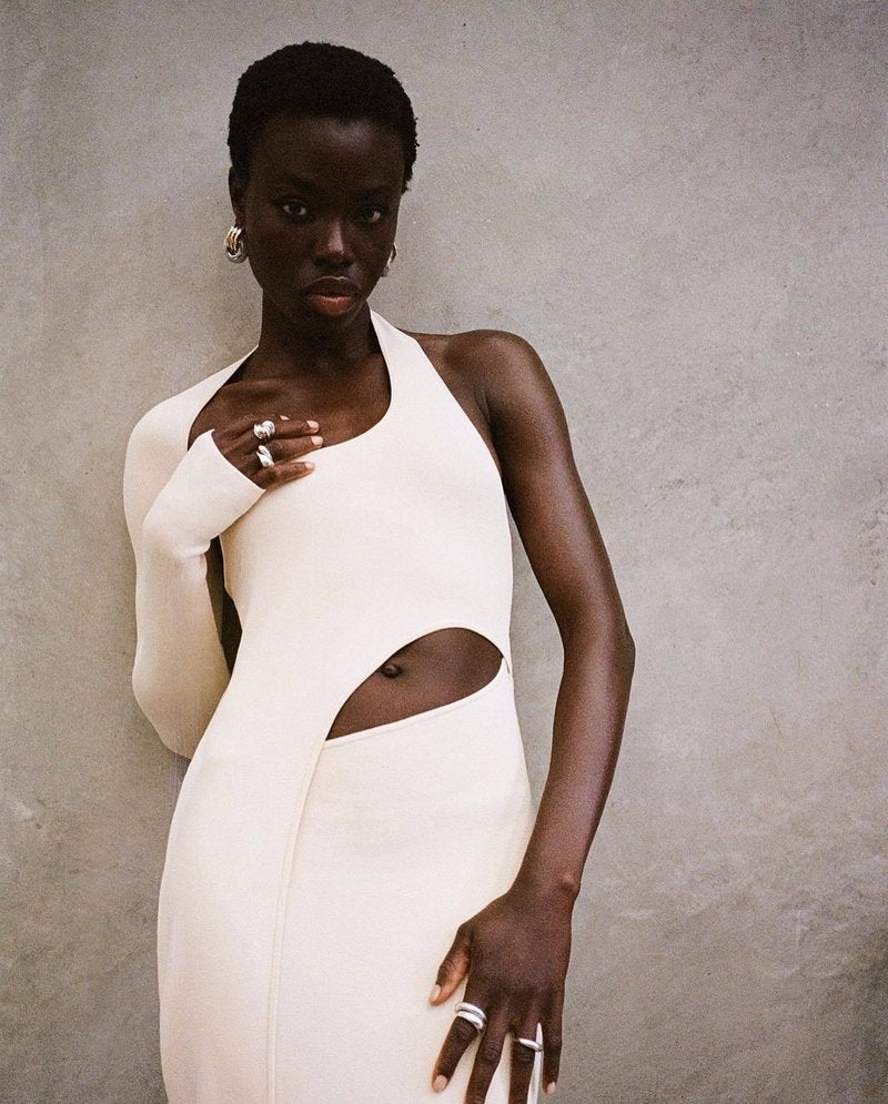 Asymmetric Cutout Midi Dress H6121