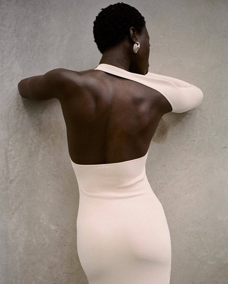 Asymmetric Cutout Midi Dress H6121