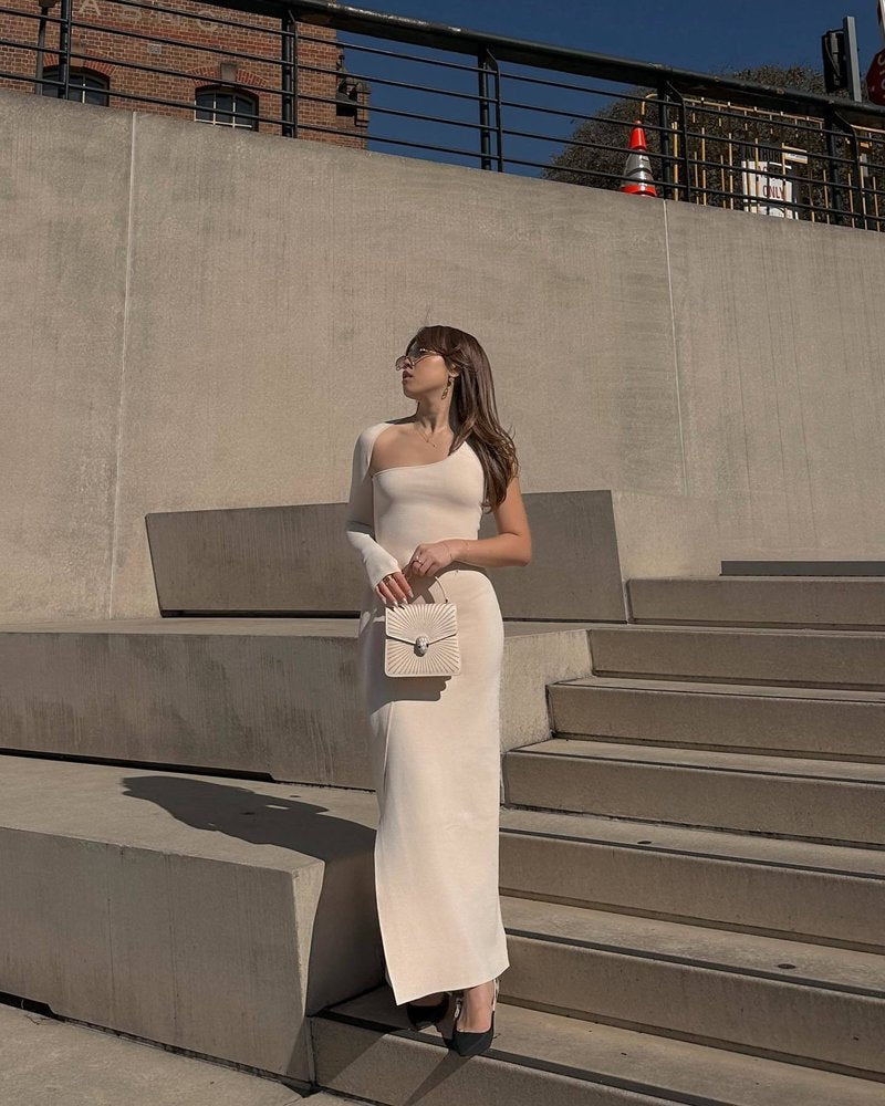 Asymmetric Cutout Midi Dress H6121