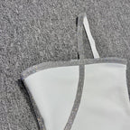 Asymmetrical Beaded White Mini Dress H6287