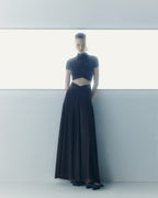 Asymmetrical Draped Brown Maxi Gown H7032