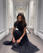 Asymmetrical Draped Brown Maxi Gown H7032