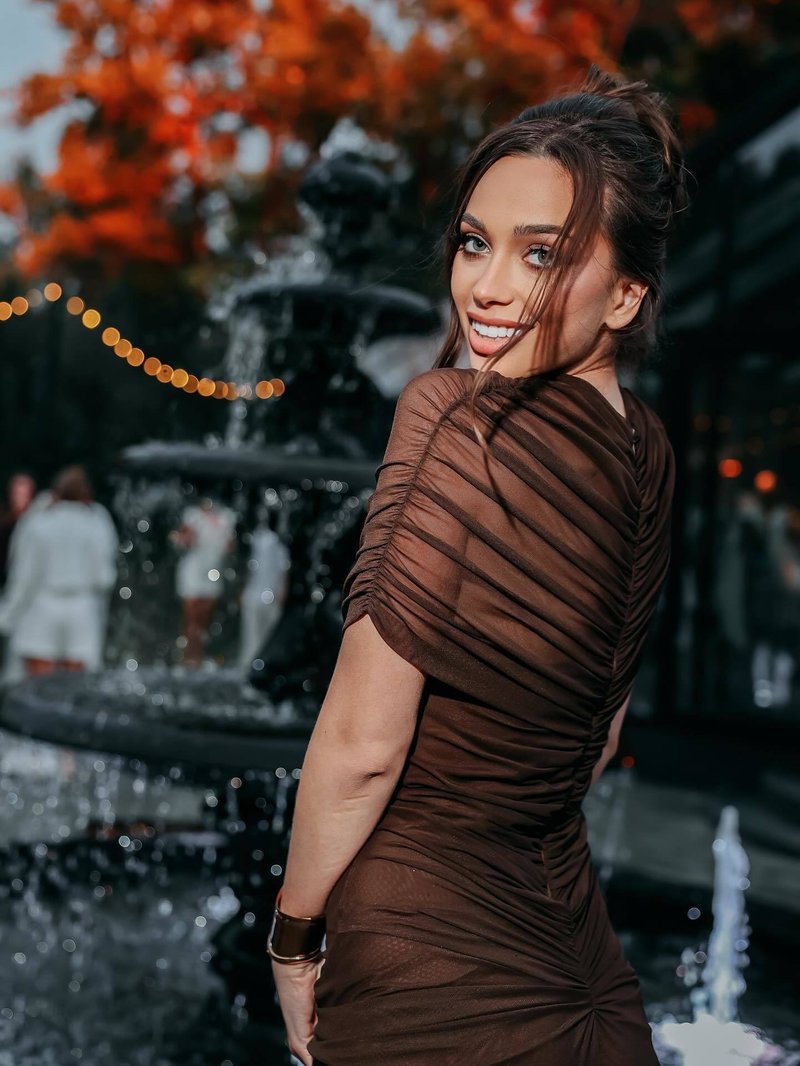 Asymmetrical Draped Brown Maxi Gown H7032