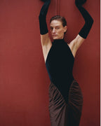Asymmetrical Ruched Satin Gown H6693