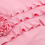 Asymmetrical Ruffle Pink Mini Dress H6001