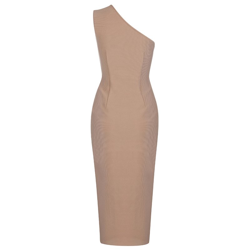 Asymmetrical Stripe Bandage Midi Dress H3734