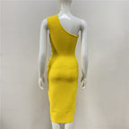 Asymmetrical Stripe Bandage Midi Dress H3734