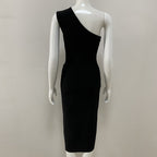 Asymmetrical Stripe Bandage Midi Dress H3734