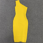 Asymmetrical Stripe Bandage Midi Dress H3734