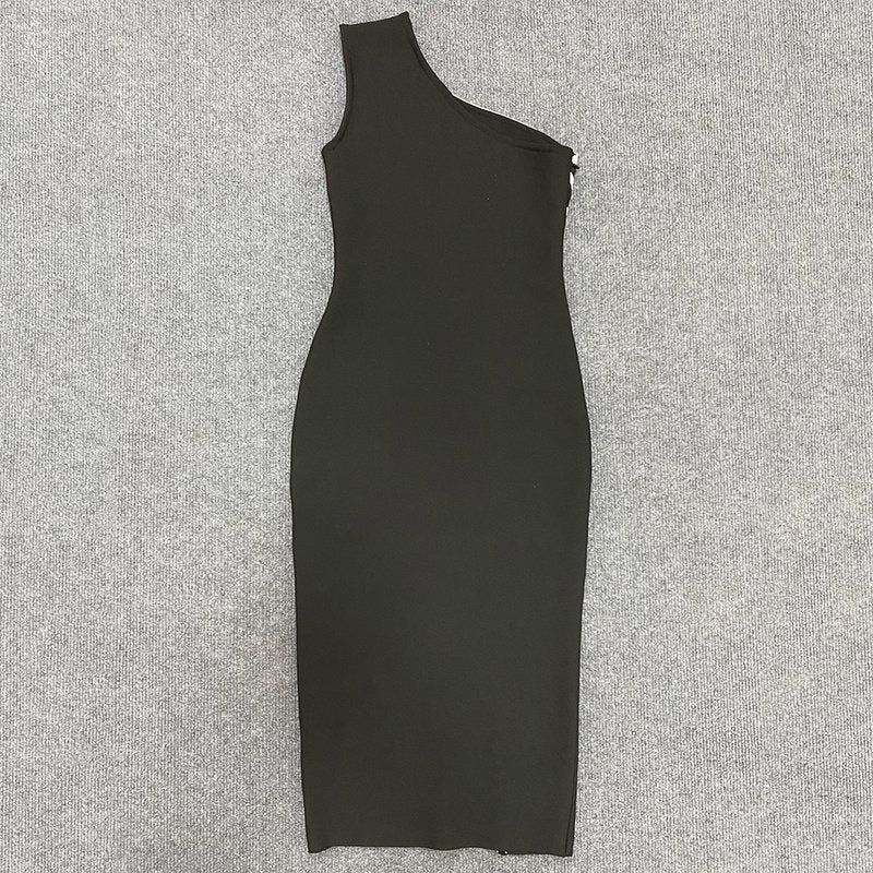 Asymmetrical Stripe Bandage Midi Dress H3734