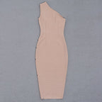 Asymmetrical Stripe Bandage Midi Dress H3734