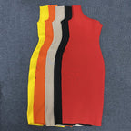 Asymmetrical Stripe Bandage Midi Dress H3734