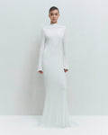 Backless Draped White Maxi Dress H7026
