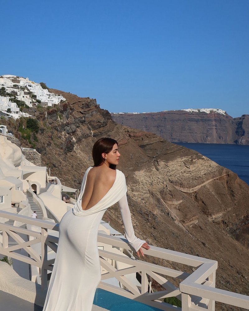 Backless Draped White Maxi Dress H7026