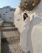 Backless Draped White Maxi Dress H7026