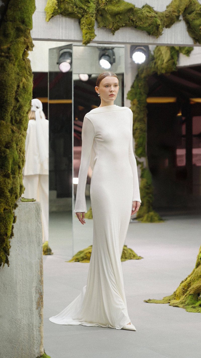 Backless Draped White Maxi Dress H7026