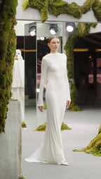 Backless Draped White Maxi Dress H7026