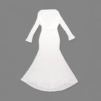 Backless Draped White Maxi Dress H7026