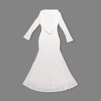 Backless Draped White Maxi Dress H7026