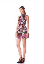 Backless Floral Embellished Mini Dress H6837