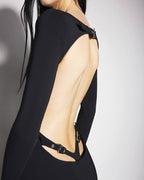 Backless Long Sleeve Maxi Dress H6786