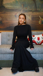 Backless Long Sleeve Maxi Dress H6786